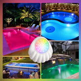 LOFTEK 10W RGB LED submersible pool light glowing multicolor underwater with 33ft cord and remote control - view 6