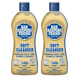 Two 13oz bottles of Bar Keepers Friend Soft Cleanser Liquid rust and stain remover in original packaging