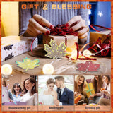 Belors 10-piece fall maple leaf diamond art coaster kit with 8 wood coasters, wooden holder, pen, tray, and colorful diamond beads - view 7