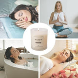 JELLYMONI white round glass jar rose scented soy wax candle 8oz with lid on neutral background - view 4