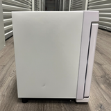 VEVOR RTD-23A white 23L hot towel warmer cabinet with UV sanitizing light open door showing interior racks - view 3