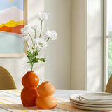 Two red ceramic gourd-shaped bud vases in coordinating heights by Room Essentials, styled on a shelf for floral decor - view 4