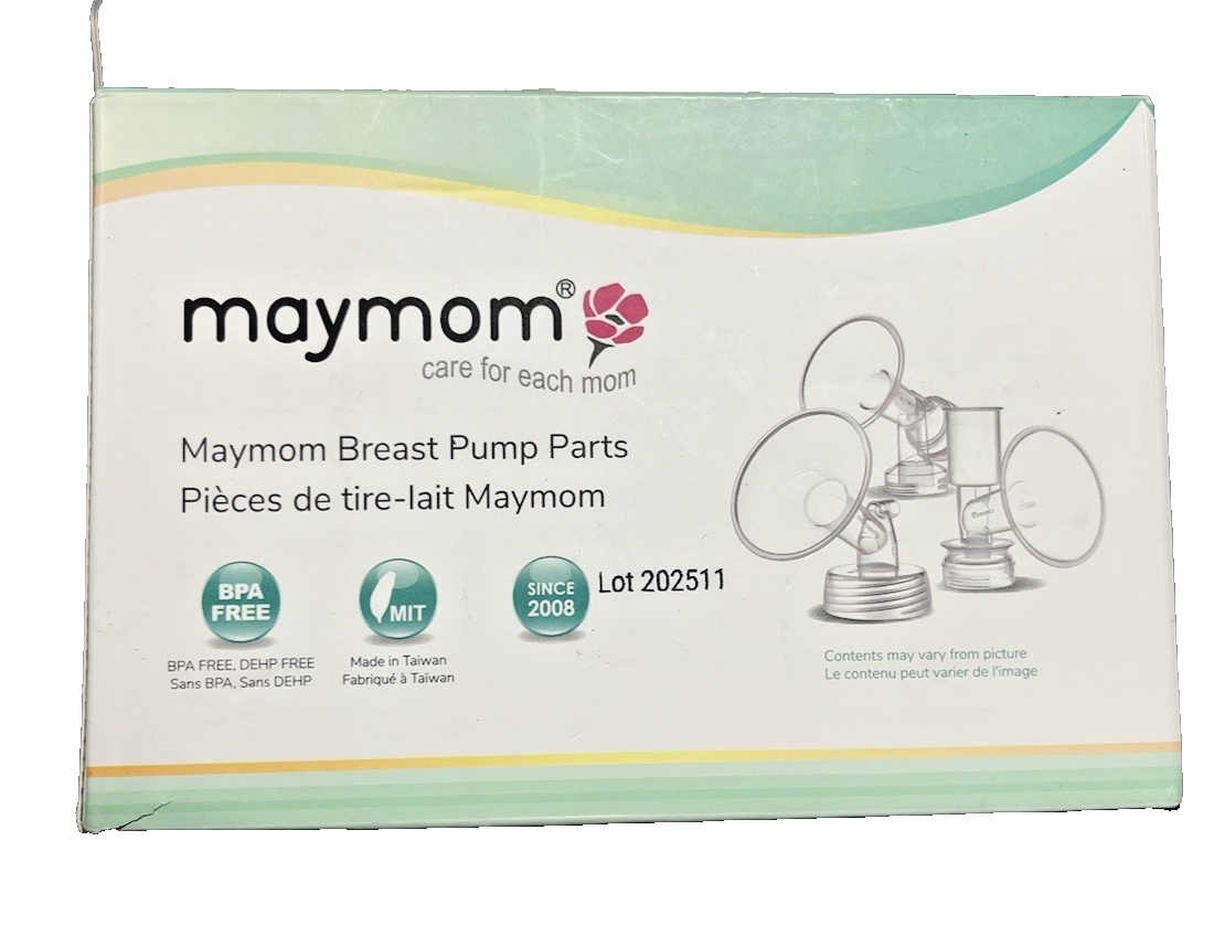 Maymom 18mm clear plastic breast flanges and silicone duckbill valves replacement set for Spectra breast pumps