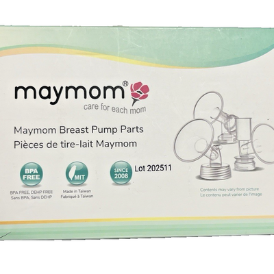 Maymom 18mm clear plastic breast flanges and silicone duckbill valves replacement set for Spectra breast pumps