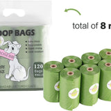 RoseBB green biodegradable dog poop waste bags 9x13 inches, 8 rolls of 15 bags totaling 120 count - view 5