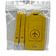 ACdream Yellow Leather Luggage Tags 2-Pack with Privacy Cover Flap & Straps