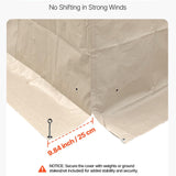 Beige VEVOR 12x16 ft winter gazebo cover with sidewalls and mesh roll-up windows installed on hardtop gazebo - view 5