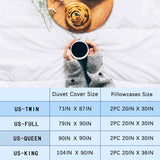 Black gothic skull floral king duvet cover set with 2 pillow shams, Tree of Life print on microfiber bedding - view 7