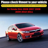 Set of four black tape-on window rain guards for Honda Civic 2006-2011, showing front and rear door visors - view 5