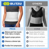 White 9-inch 3 panel abdominal binder with hook and loop closure for post-surgery recovery, size small-medium - view 5
