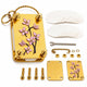 Mini Metal Flower Press Keychain Kit with 20 Specimen Papers & 2 Embossing Plates