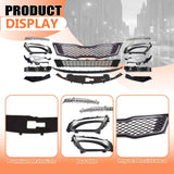 JX RACING front bumper grille and fog light bezel kit for 2011-2013 Kia Optima EX LX in black with chrome accents - view 5