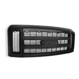 Matte black ABS front upper grille for 2008-2010 Ford F-250 F-350 F-450 Lariat Super Duty, part 7C3Z-8200-BA - view 3