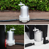 AS ColdPlunge white polypropylene filter housing with twist-off lid, three 5-inch 20-micron cartridges and two MNPT fittings for ice bath - view 7