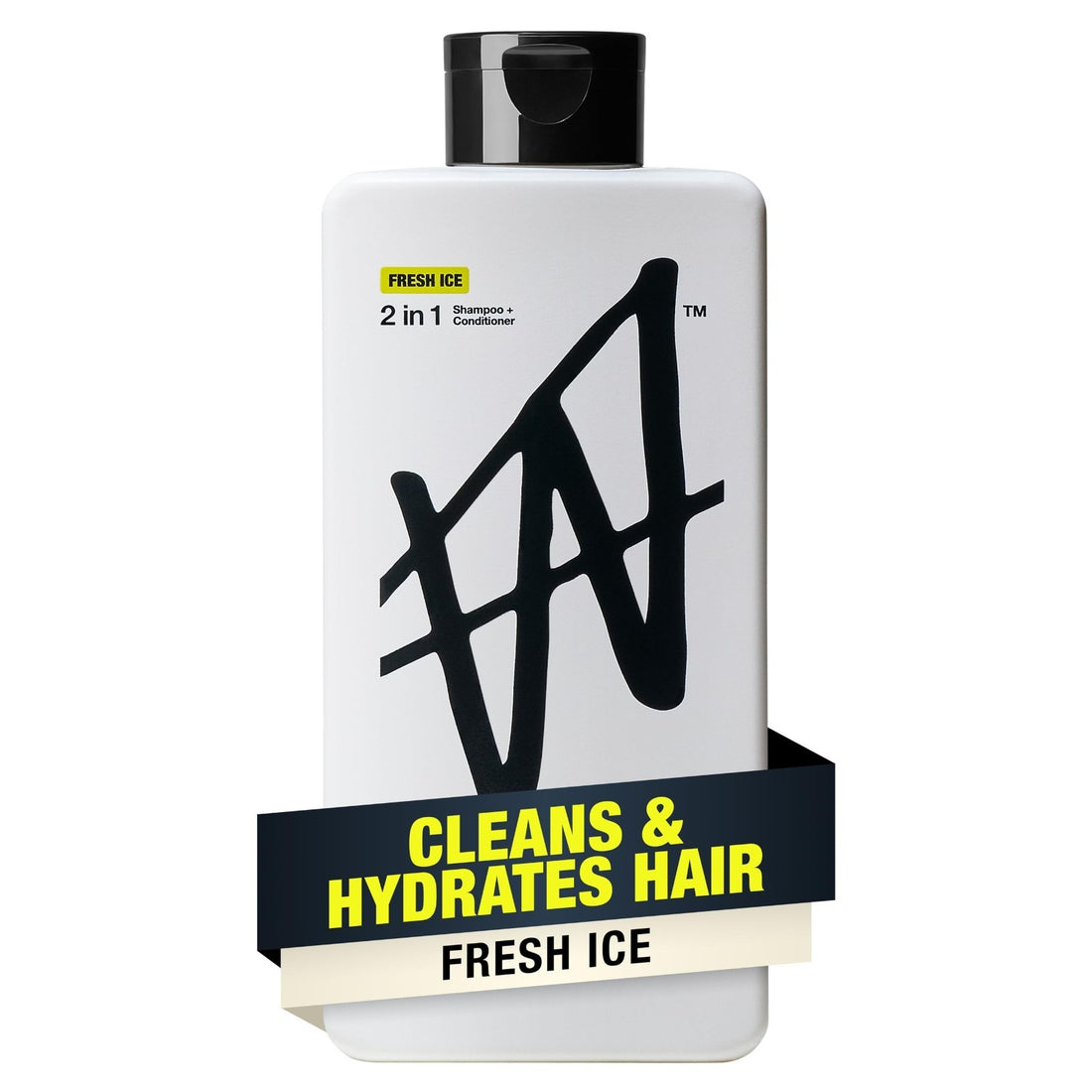 W by Jake Paul Men's 2-in-1 Shampoo and Conditioner 16oz bottle with Fresh Ice scent label