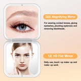 MIYADIVA 30X Magnifying Compact Pocket Mirror with Tweezers – Gold – Open Box — view 3 of 8