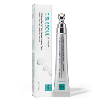 CISL Seoul 15ml PDRN cooling metal roller eye cream silver tube for under eye bags and dark circles