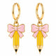 Novearring Pencil Hoop Earrings Gold-Tone Teacher Gift Jewelry