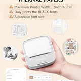 iDPRT S1 mini portable Bluetooth thermal label maker printer in white, compact 3x3 inch design with USB-C port - view 8