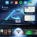 Podofo 9-inch Android double-din car stereo with touchscreen showing wireless CarPlay interface for Honda CRV 2002-2006 - view 6
