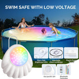 LOFTEK 10W RGB LED submersible pool light glowing multicolor underwater with 33ft cord and remote control - view 5
