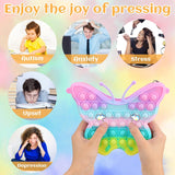 Ferenala multicolor butterfly wing fidget purse 8-inch girls shoulder bag with tactile sensory fidget components on exterior - view 5