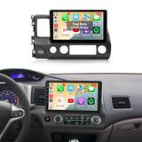 Leadfan 10.1-inch double din car radio touchscreen head unit for Honda Civic 2006 to 2011 with CarPlay display