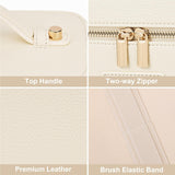 HiTotes Beige Leather Travel Makeup Bag with Removable Divider & Zipper — view 5 of 7