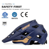 BATFOX LA303 blue mountain bike helmet size large with visor and 18 ventilation holes, polycarbonate shell - view 2
