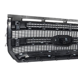 White Platinum painted ABS front bumper grille for 2015-2017 Ford F-150, part FL3Z-8200-MA, shown from front angle - view 7