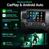 Leadfan 10.1-inch double din car radio touchscreen head unit for Honda Civic 2006 to 2011 with CarPlay display - view 4