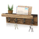HRONRAD Farmhouse Key Holder Wall Mount Shelf with 4 Hooks – Rustic Wood – Open Box
