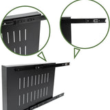 Black carbon steel pull-out cabinet organizer with 4 compartments, 20.87 inches wide, adhesive nano film mounting, polished finish - view 4