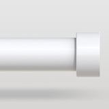 VOIIY white telescoping curtain rod 48 to 84 inch with 1-inch diameter modern finials and wall mount brackets