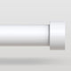VOIIY White Curtain Rod 48–84" Adjustable 1-Inch Diameter Modern Finials
