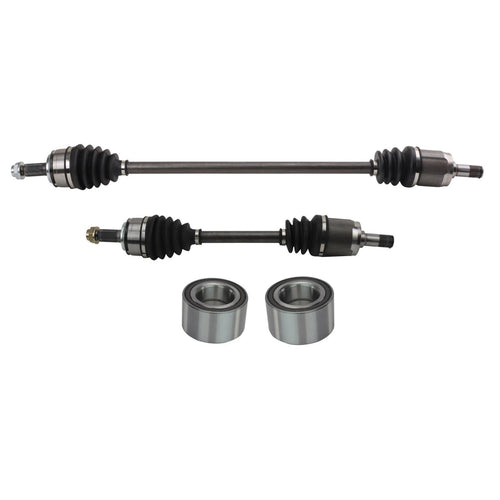 TRQ 4-piece front CV axle assemblies and wheel bearings kit for 2013-2015 Honda Civic and Acura ILX, part PSA84701