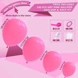 Kelfara 100-piece hot pink latex balloon garland arch kit with four balloon sizes and included tape and adhesive dots - view 3