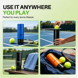 Orange Vwleya tennis ball pressurizer canister holding 3 tennis balls with screw-lock lid on white background - view 5