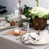HOVTOV gold iron pillar candle holder plate 9.8 inches wide with polished finish on a flat stable base - view 2