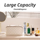 BIVIZKU Checkered Makeup Bag – 180° Flat-Open Large Cosmetic Organizer — view 6 of 8