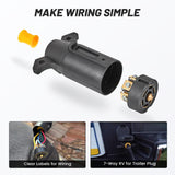 MECMO 7-Way RV Trailer Plug Splice-In Male End Connector Heavy Duty — view 3 of 8