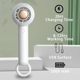 Sowmow Portable Rechargeable Clip-On Handheld Fan – 2000mAh 2-Speed White — view 7 of 7