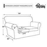 Easy-Going snow white 3-piece stretch fleece loveseat slipcover fitted over a two-seat sofa with separate cushion covers - view 2
