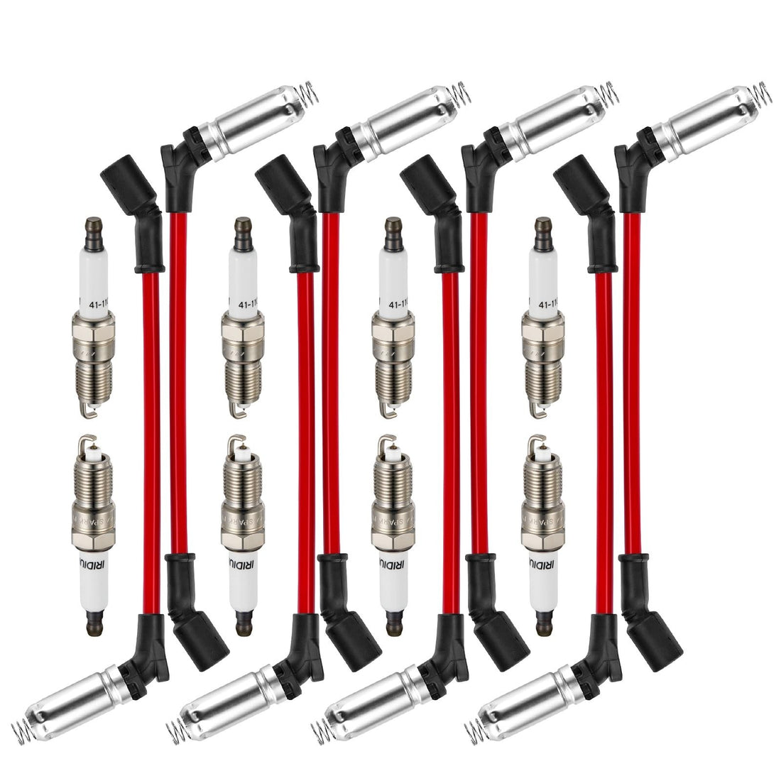 BDFHYK spark plug and ignition wire set with iridium plugs and silicone wires for GM V8 engines