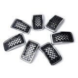 Seven-piece black honeycomb mesh grille insert set with chrome trim for 2019-2023 Jeep Cherokee front bumper - view 5