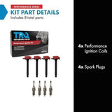 TRQ 8-Piece Ignition Coil & Iridium Spark Plug Kit - Direct-Fit 2.4L — view 2 of 8
