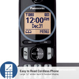 Panasonic KX-TGC200B black cordless handset with 1.6-inch amber backlit display and speakerphone - view 4