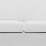 Easy-Going snow white 3-piece stretch fleece loveseat slipcover fitted over a two-seat sofa with separate cushion covers - view 8