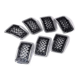Seven-piece black honeycomb mesh grille insert set with chrome trim for 2019-2023 Jeep Cherokee front bumper