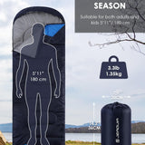 JEAOUIA Lightweight 3-Season Waterproof Sleeping Bag with Compression Sack — view 2 of 7